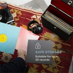 Tout neuf ⭐ Auna Flight Cases & Racks DJ TTS6 Valise à Vinyles Nostalgique 🥰 -Pas Cher Lumière Magasin 10030820 yy 0003 logo auna Vinylbox Plattenkoffer Nostalgie 30 LPs