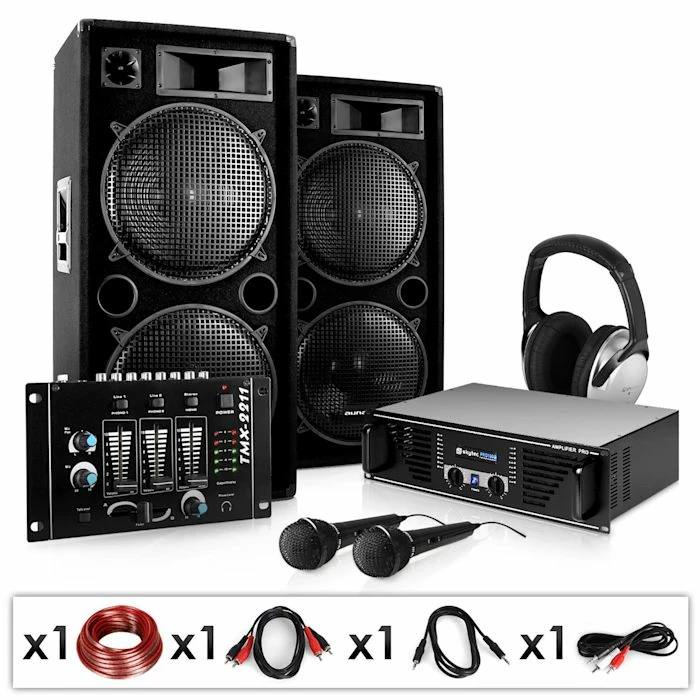 Meilleure affaire 👍 Electronic-Star Sets DJ Pack DJ PA Sono 2000W 2 Enceintes + Ampli Mosfet 1600W 😉